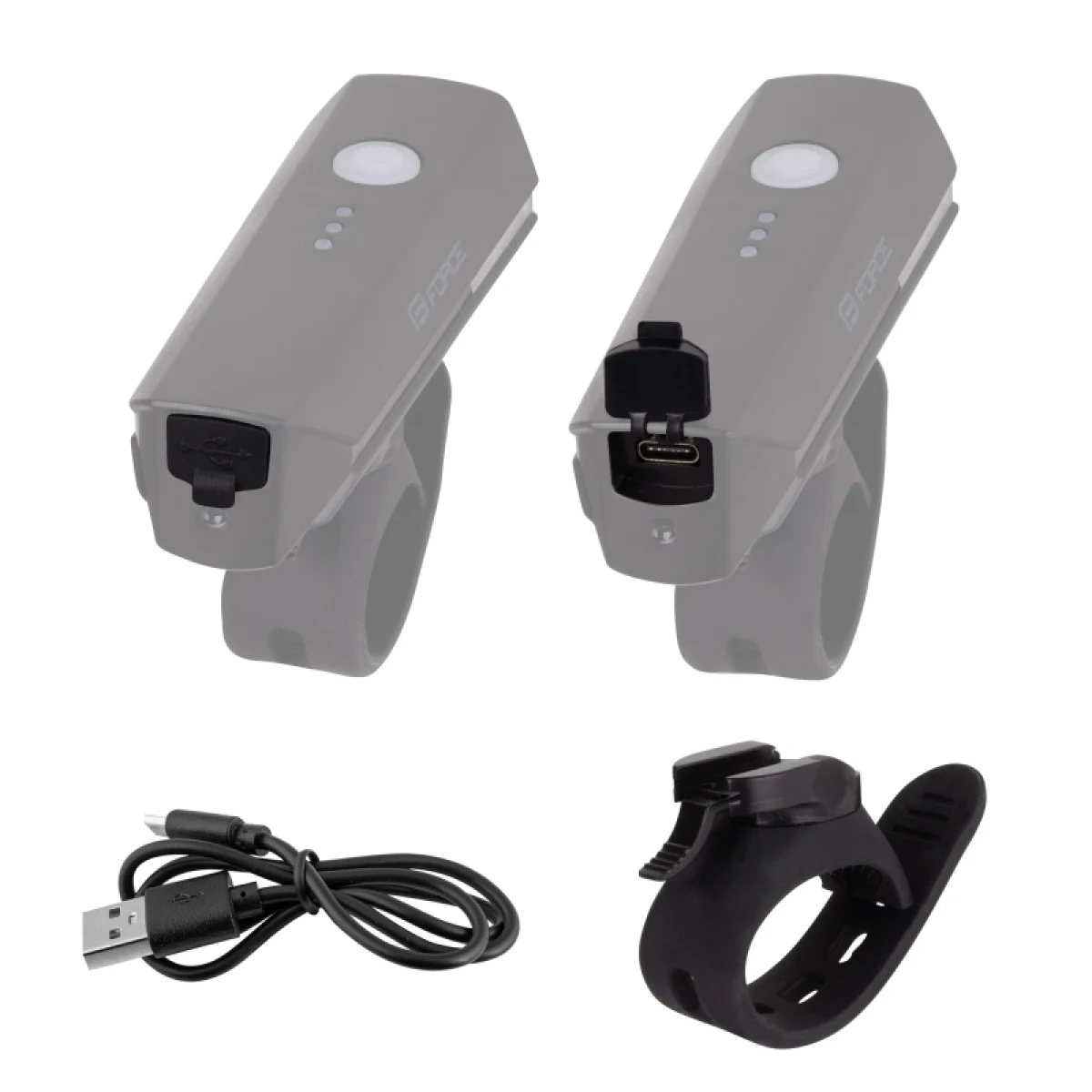 Svetlo na bicykel FORCE FLUX 550LM USB · záber 4