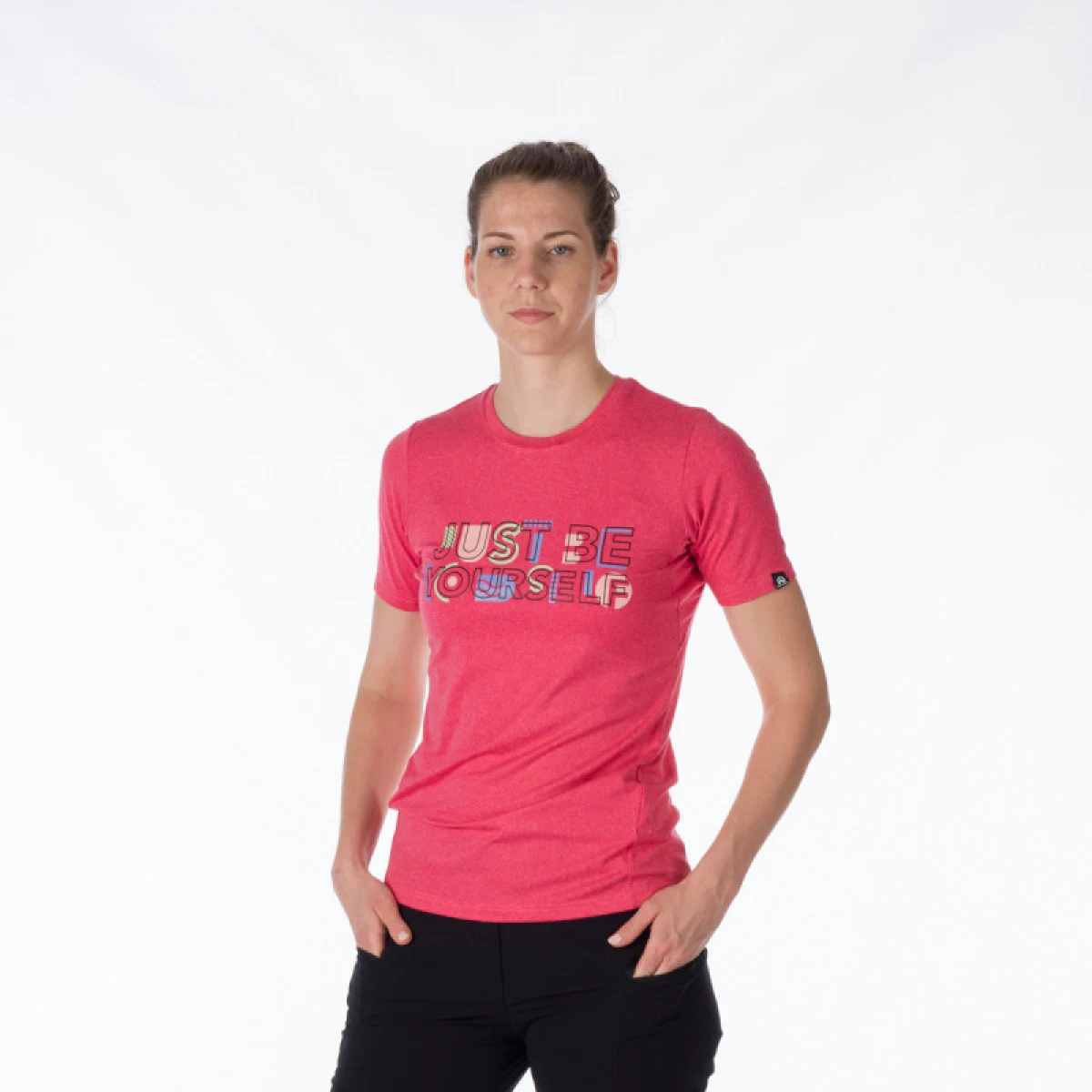 Dámske turistické tričko s krátkym rukávom NORTHFINDER MINNIE-634-pinkmelange · záber 2
