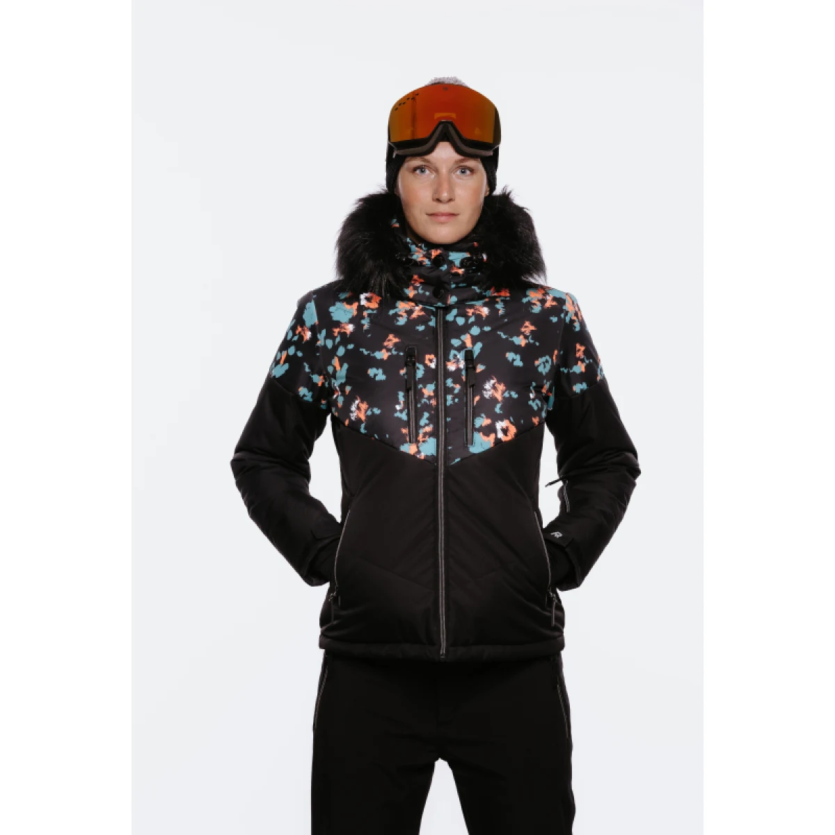 Dámska lyžiarska bunda AUTHORITY SJ-GLAM W printed black · záber 2