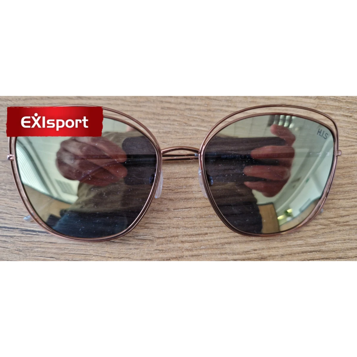 Polarizačné slnečné okuliare H.I.S. POLARIZED HPS04101-3, brown, brown with bronze mirror POL, 56-17-143 · záber 2