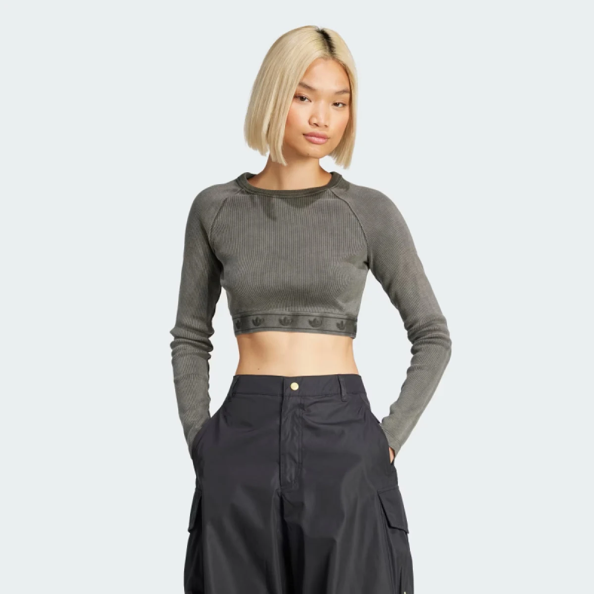 Dámske tričko s dlhým rukávom ADIDAS ORIGINALS RIB LS TOP-JD0014-Black · záber 2