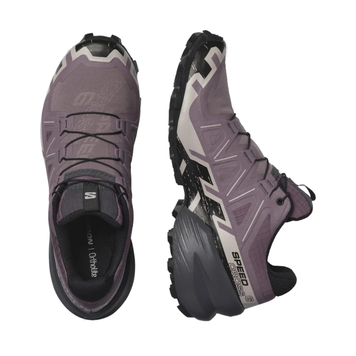 Dámska bežecká trailová obuv SALOMON Speedcross 6 moonscape black ashes of roses · záber 4