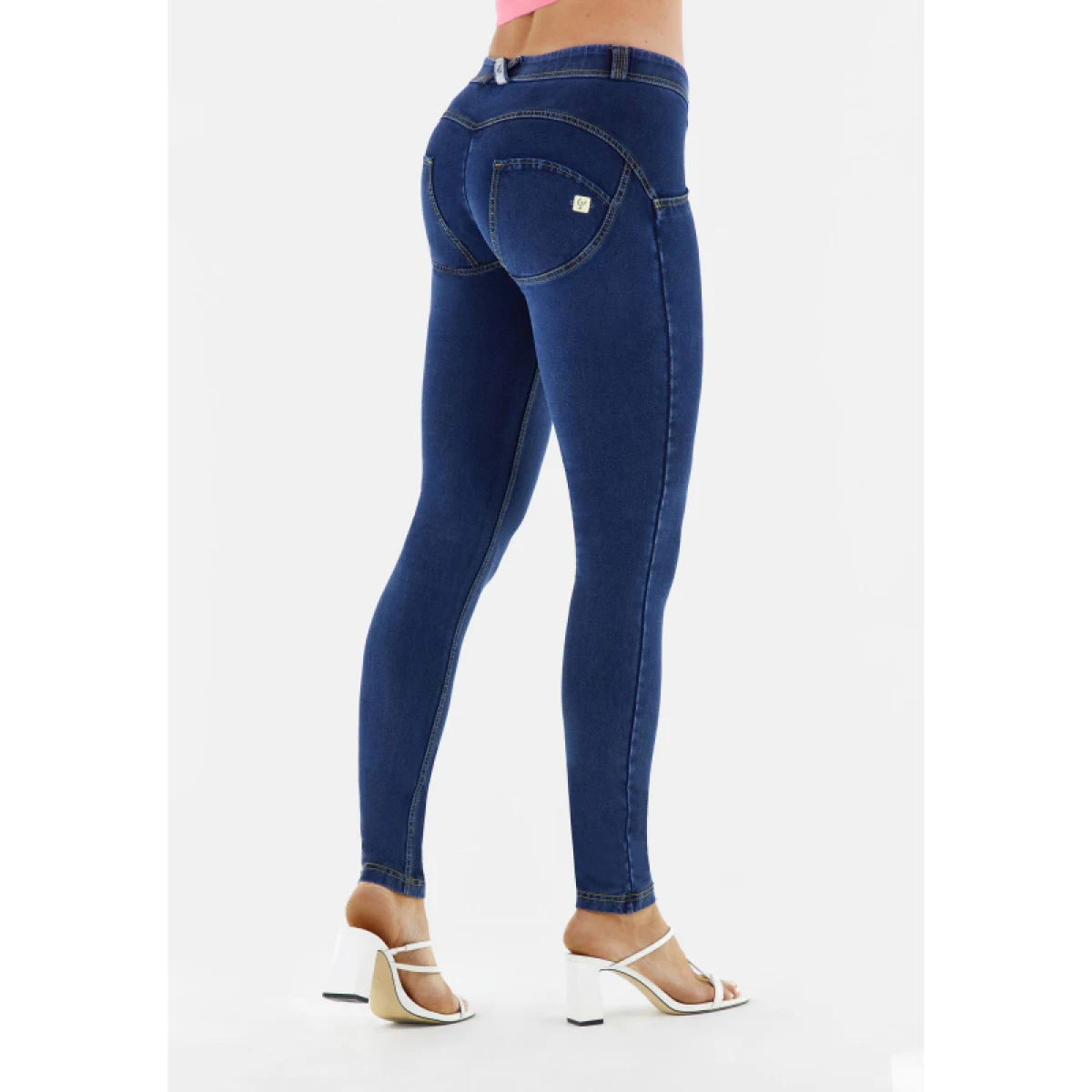 Dámske jeggings nohavice FREDDY WR.UP® skinny push up organic cotton jeggings-Blue · záber 3