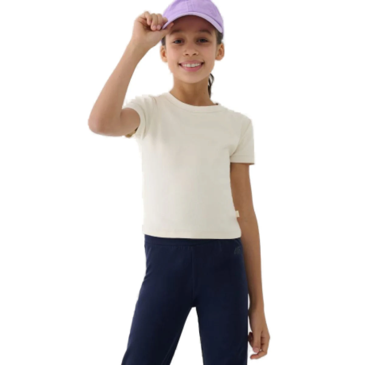Dievčenské tričko s krátkym rukávom 4F JUNIOR TSHIRT F1852-12S-CREME · záber 1