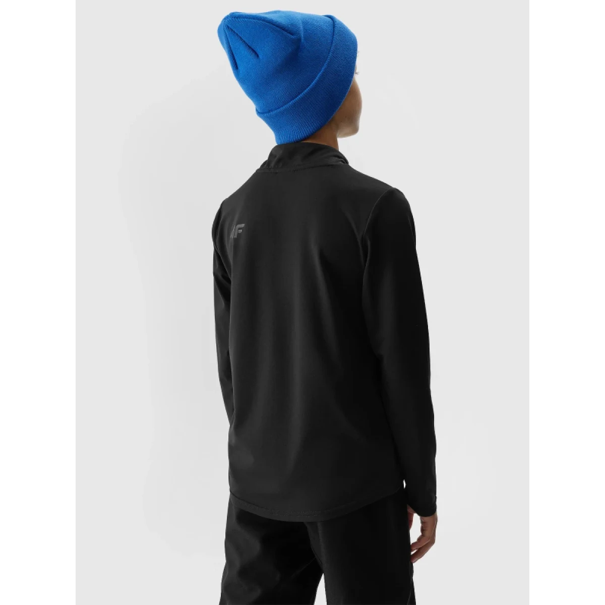 Chlapčenská lyžiarska mikina s 1 2 zipsom 4F JUNIOR BRUSHED UNDERWEAR-JAW23UBRUM045-20S-DEEP BLACK · záber 3