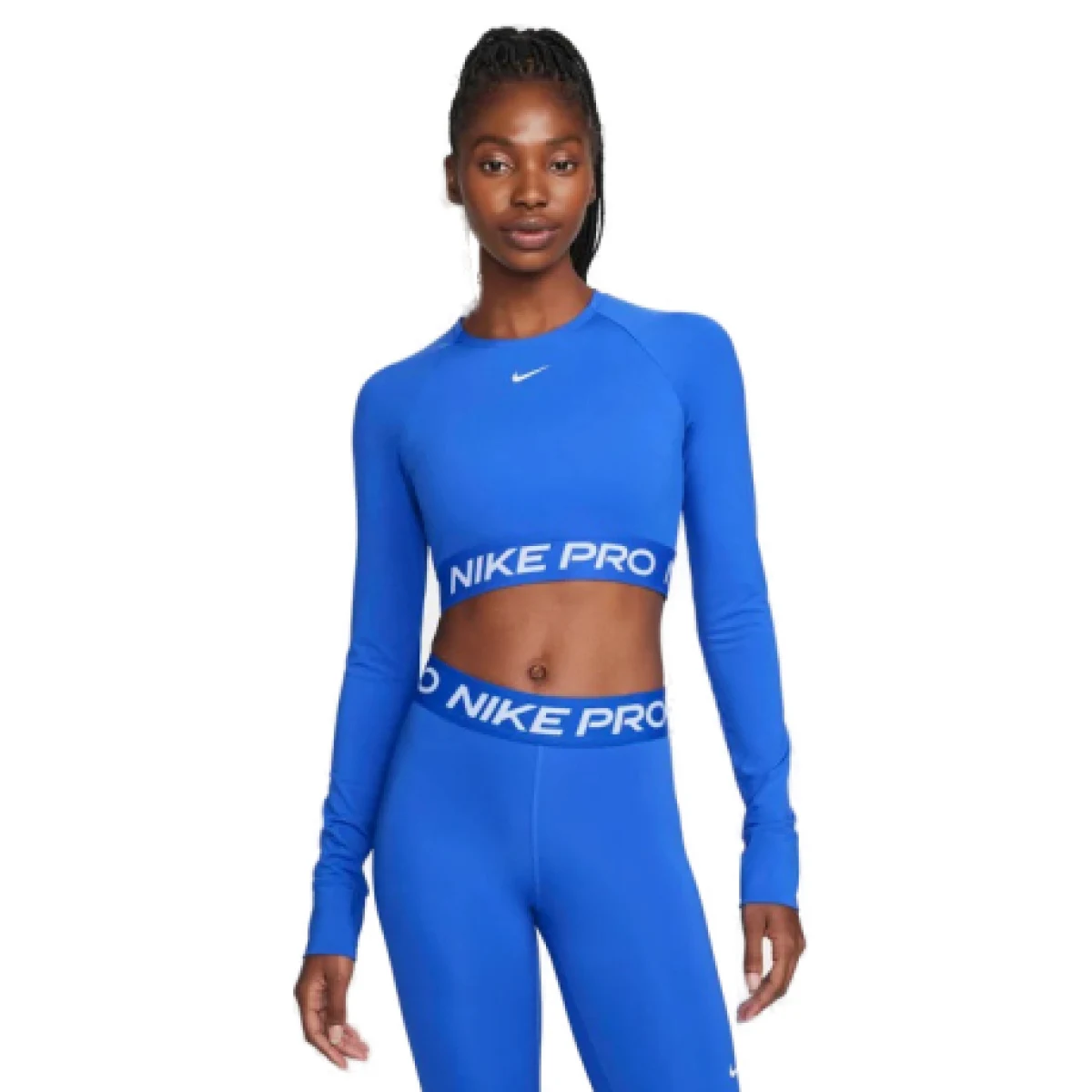 Dámske tréningové tričko s dlhým rukávom NIKE PRO PRO DF 365 CROP LS-405-Blue · záber 1