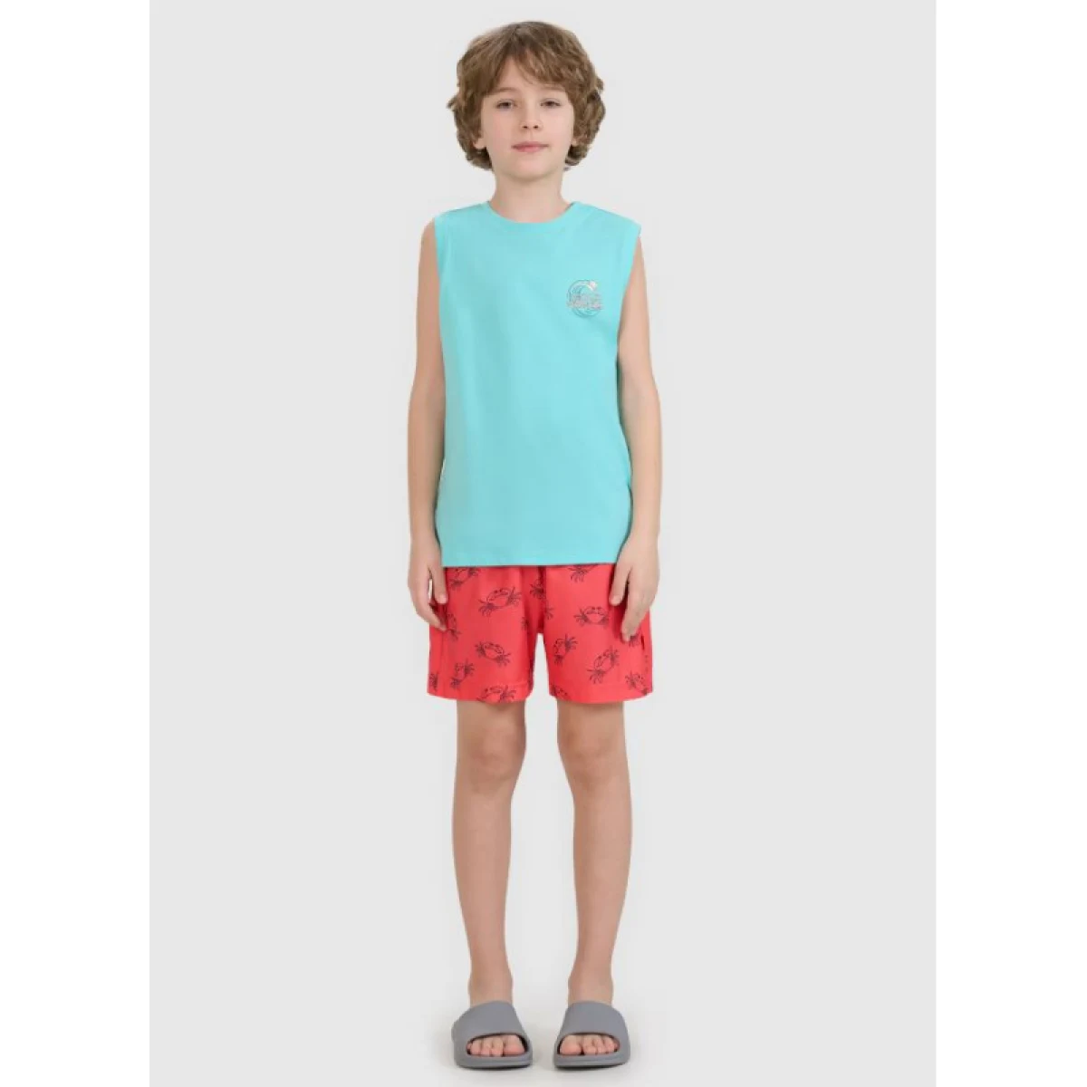 Chlapčenské plavky 4F JUNIOR BOARD SHORTS M121-63A-CORAL ALLOVER · záber 2
