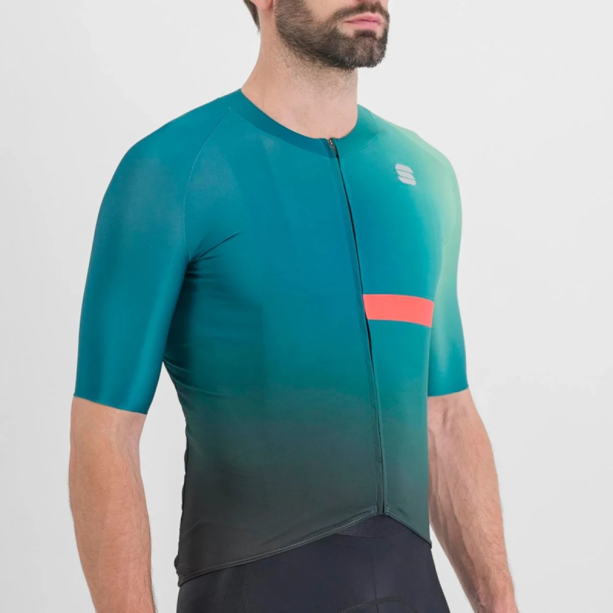 Pánsky cyklistický dres s krátkym rukávom SPORTFUL Bomber jersey, shade spruce pompelmo · záber 4