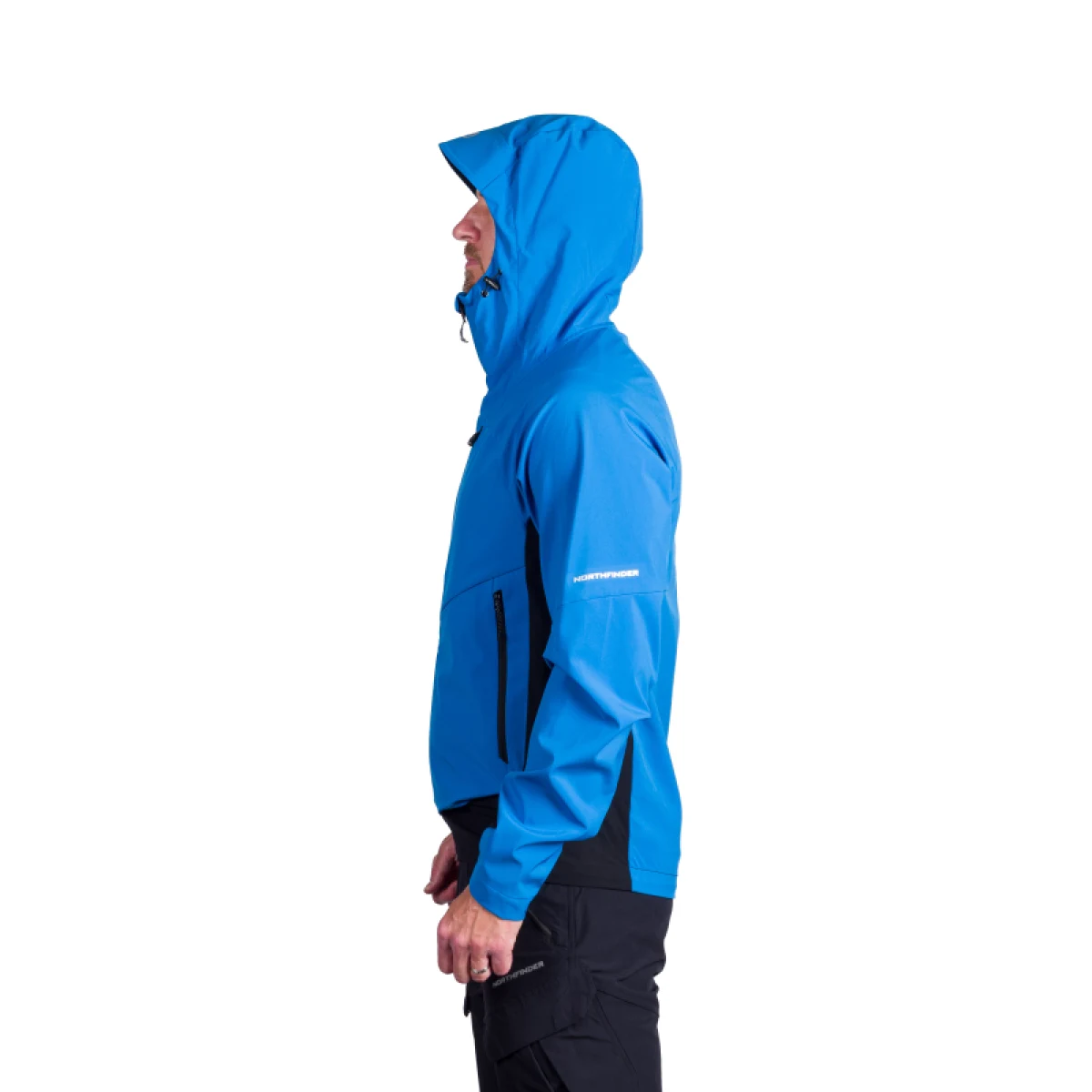 Pánska turistická softshellová bunda NORTHFINDER CIRO-282blueblack · záber 2