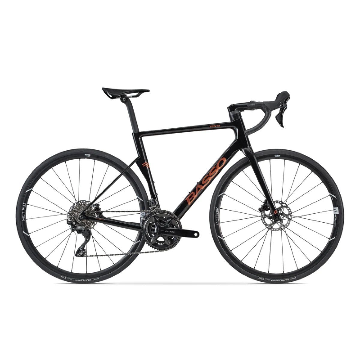 Cestný bicykel BASSO Venta R, Shimano 105 12 speed, Microtech MCT, magma black · záber 2