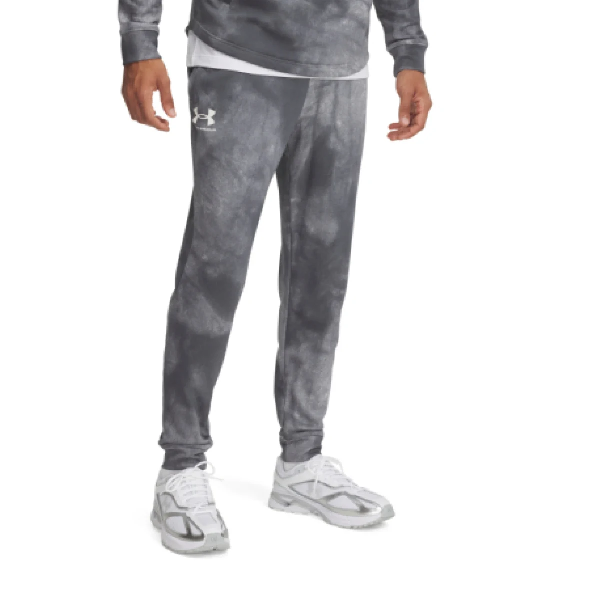 Pánske tepláky UNDER ARMOUR UA Rival Terry AOP Jogger Q1-GRY · záber 1