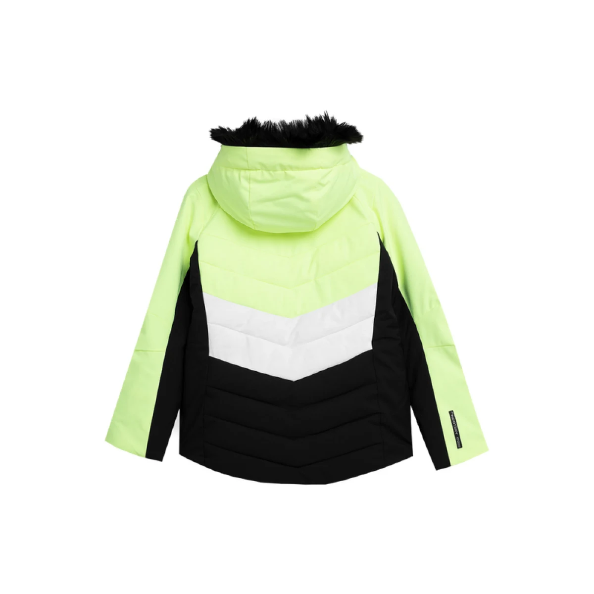Dievčenská lyžiarska bunda 4F JUNIOR TECHNICAL JACKET-JAW23TTJAF296-72N-LEMON NEON · záber 2