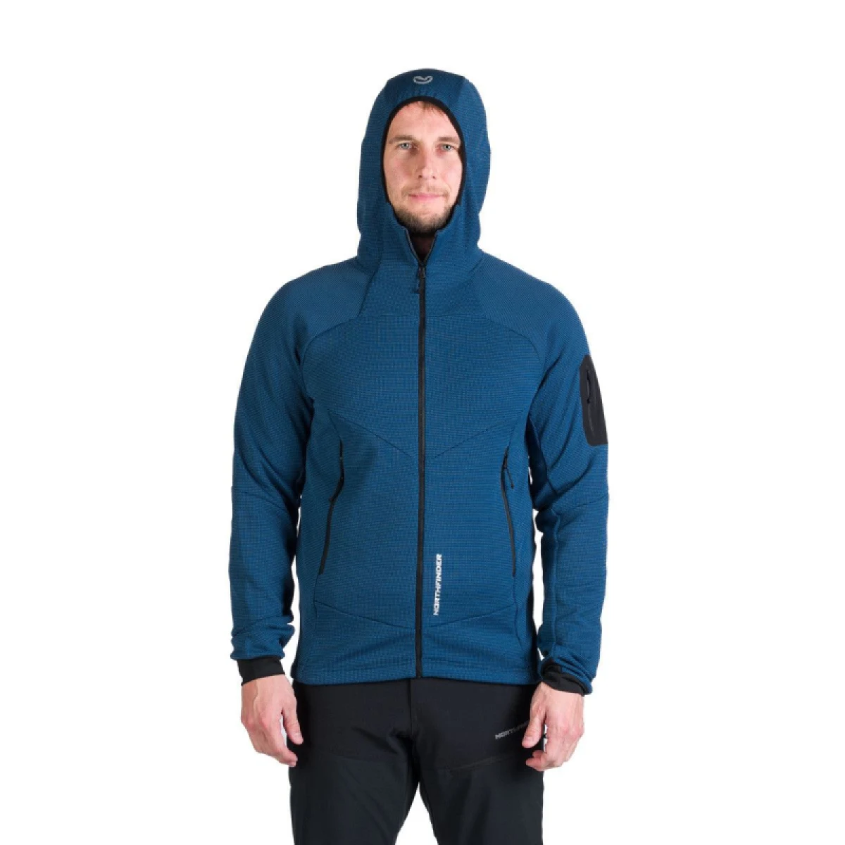Pánska turistická mikina so zipsom NORTHFINDER GIOELE-282blueblack · záber 3