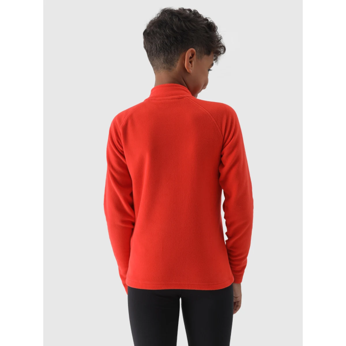Chlapčenská lyžiarska flisová mikina 4F JUNIOR FLEECE UNDERWEAR-JWAW24UFLEM050-62S-RED · záber 3