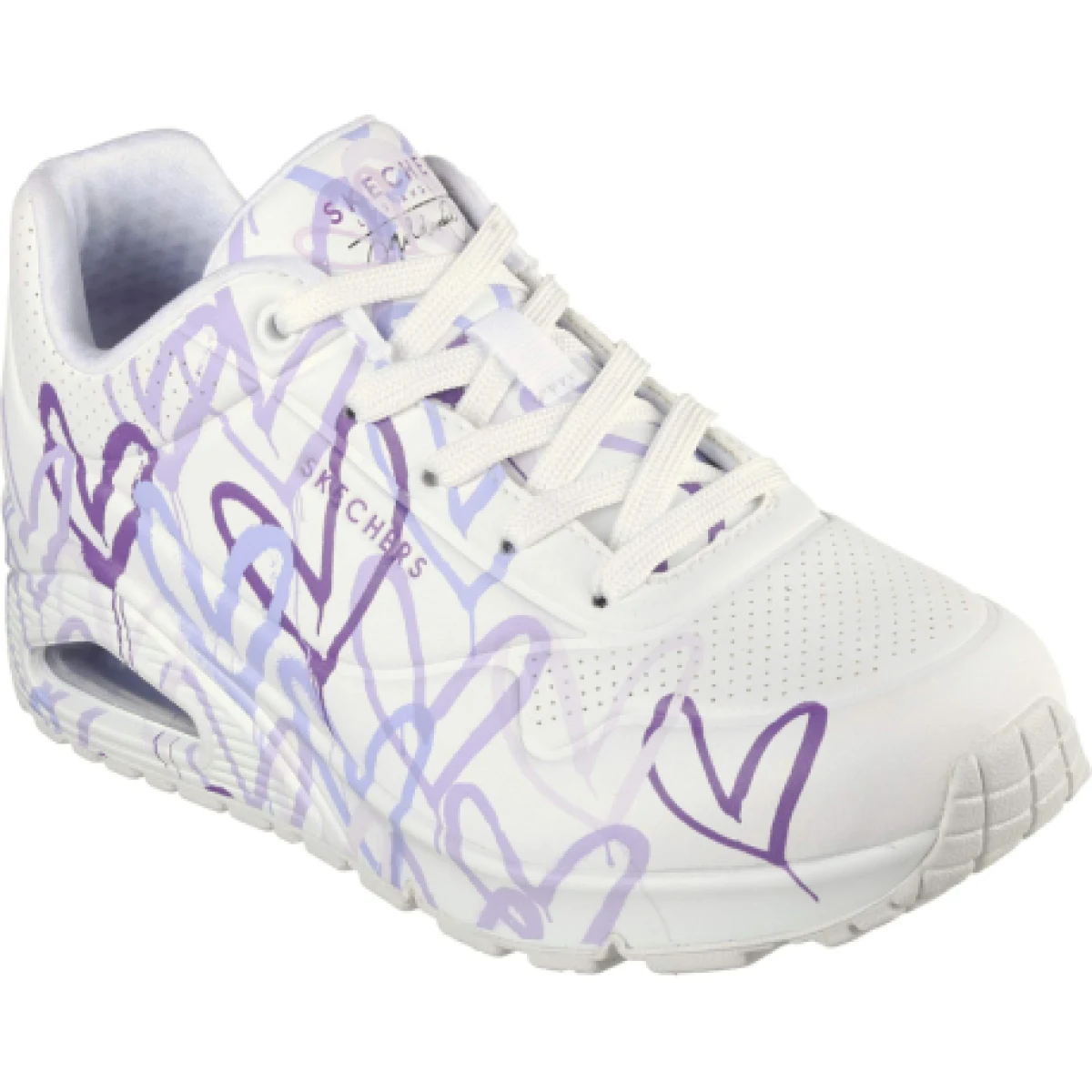 Dámska rekreačná obuv SKECHERS Uno Spread The Love W white multi purple · záber 1