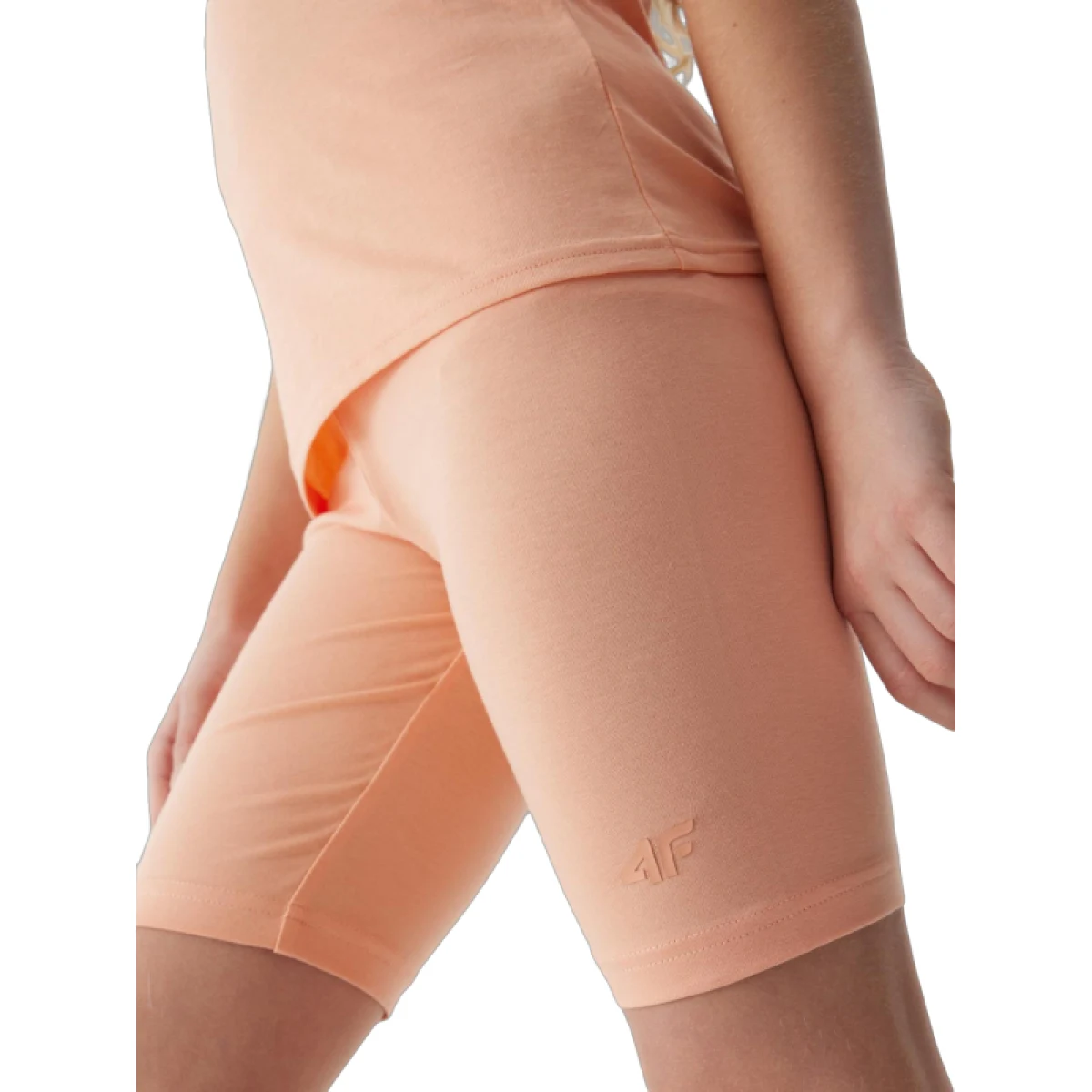 Dievčenské teplákové kraťasy 4F JUNIOR TIGHTS-4FJWSS24TTIGF129-65S-PALE CORAL · záber 2