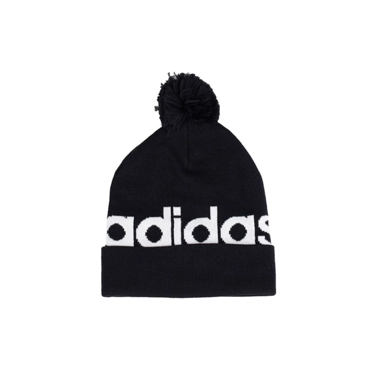 Dámska zimná čiapka ADIDAS POMPOM BEANIE BLACK WHITE · záber 3