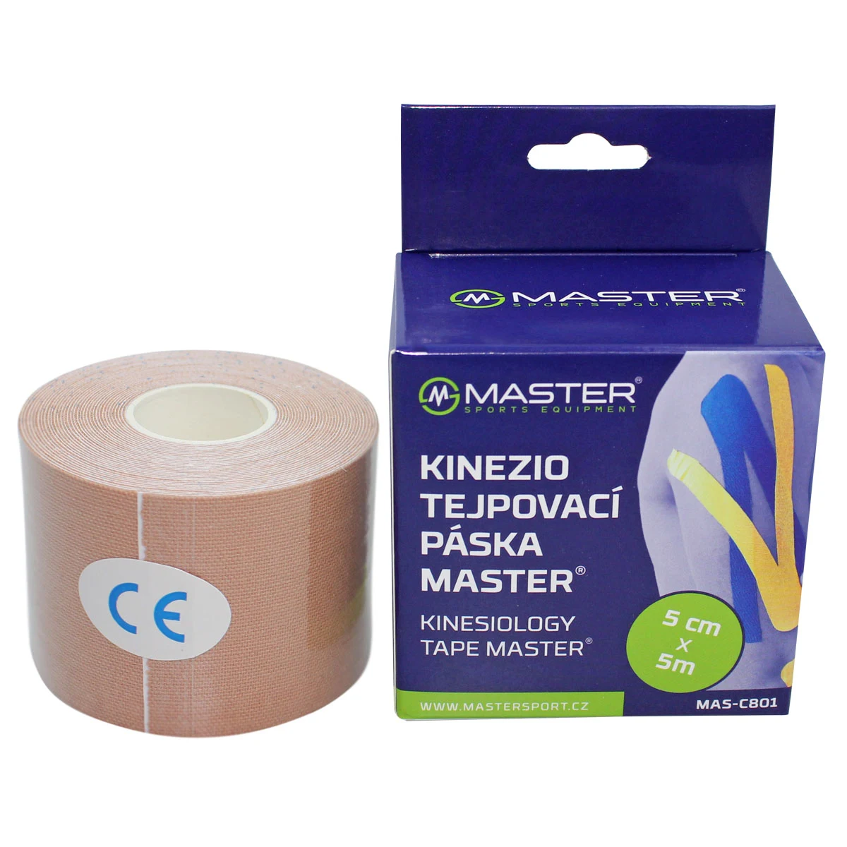 Kineziologická tejpovacia páska MASTER 5 cm x 5 m - telová · záber 2