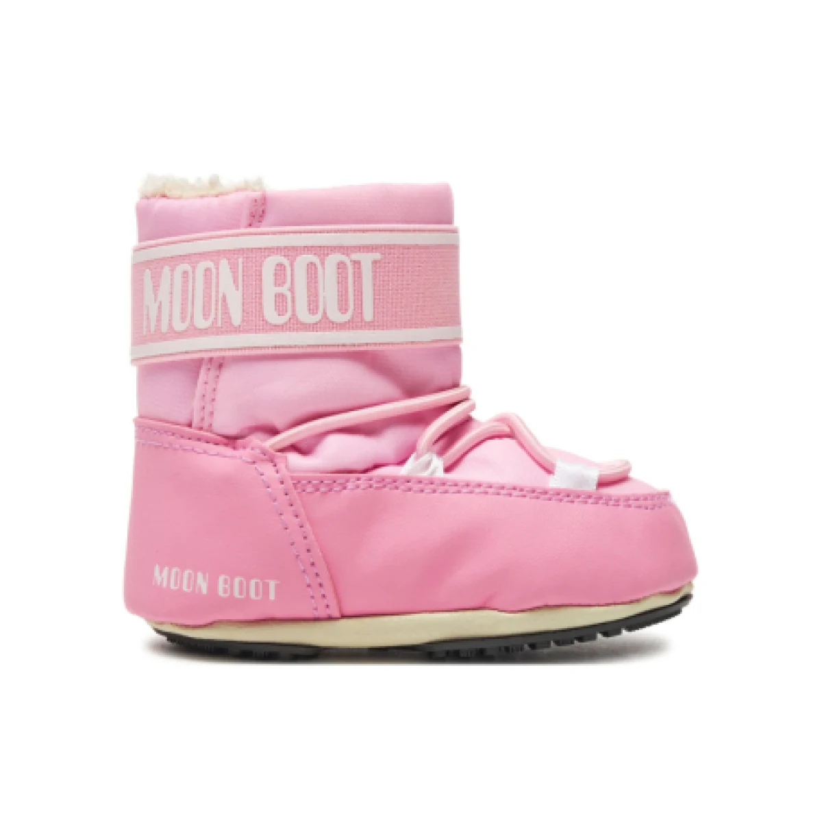 Juniorské vysoké zimné topánky MOON BOOT MB CRIB NYLON JR-J004 LIGHT PINK · záber 1