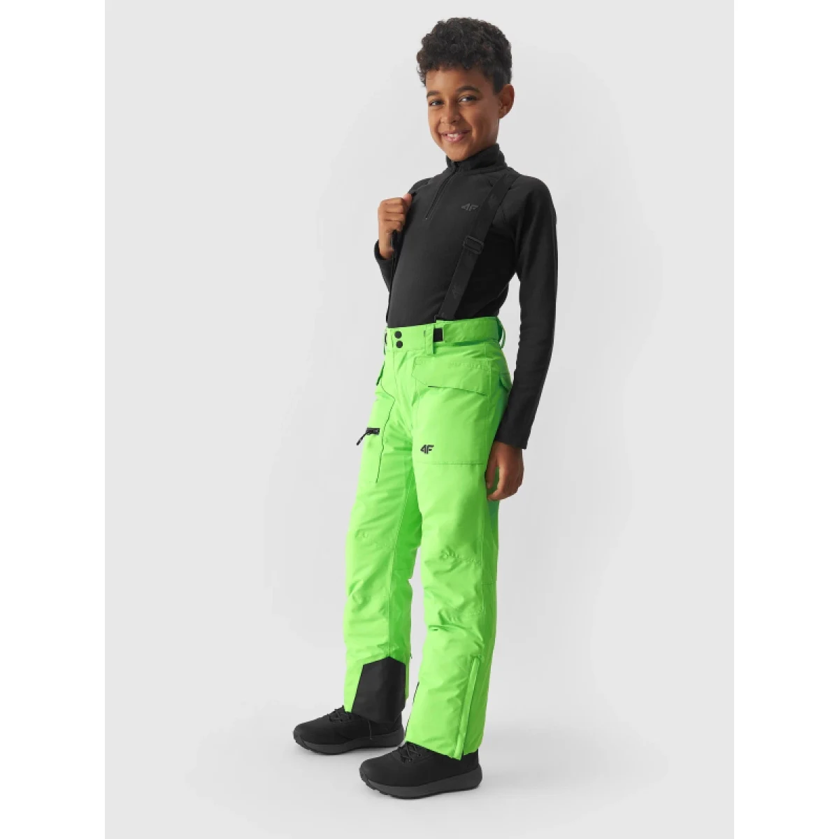 Chlapčenské lyžiarske nohavice 4F JUNIOR TROUSERS FNK-JAW23TFTRM360-41N-GREEN NEON · záber 5