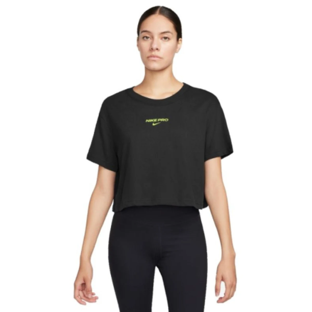 Dámske tréningové tričko s krátkym rukávom NIKE PRO W NK DF SS CRP TEE-010 BLACK · záber 1