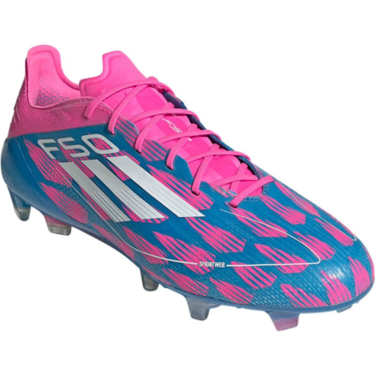 Pánske futbalové kopačky outdoorové ADIDAS F50 Elite M FG solar blue cloud white solar pink · záber 1
