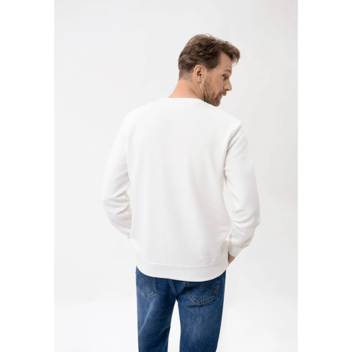 Pánska mikina VOLCANO TERRY 101-CREAM · záber 2