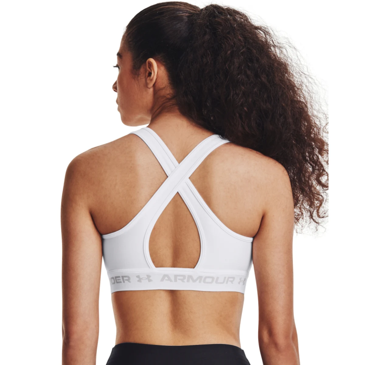 Dámska tréningová športová podprsenka UNDER ARMOUR Crossback Mid Bra-WHT · záber 5
