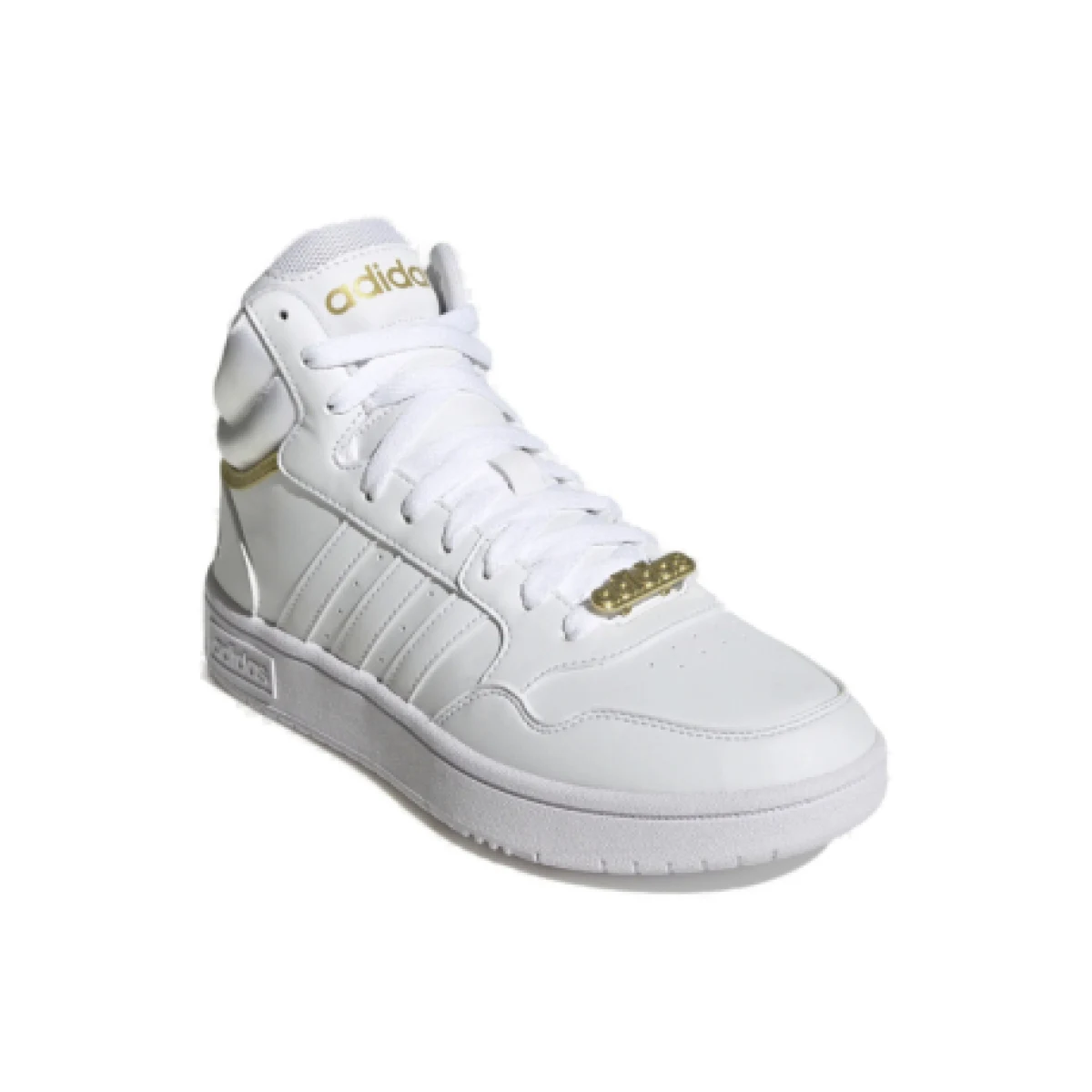 Dámska rekreačná obuv ADIDAS Hoops 3.0 Mid cloud white cloud white gold metallic · záber 1