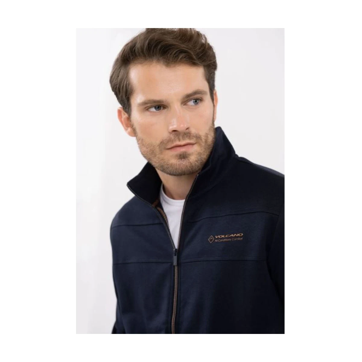 Pánska mikina so zipsom VOLCANO B-LENOX-600-NAVY · záber 2
