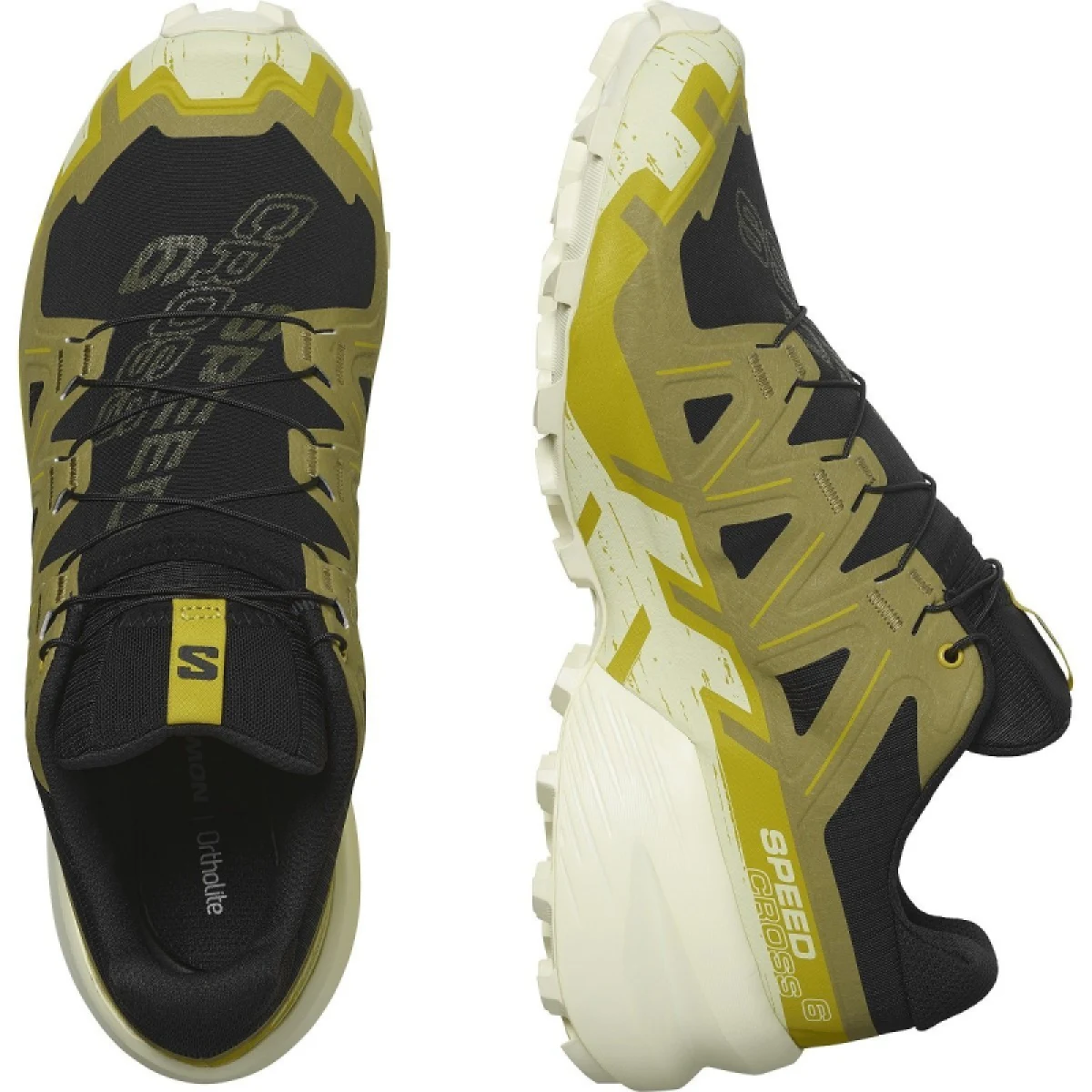 Pánska bežecká trailová obuv SALOMON Speedcross 6 black cress green transparent yellow · záber 4