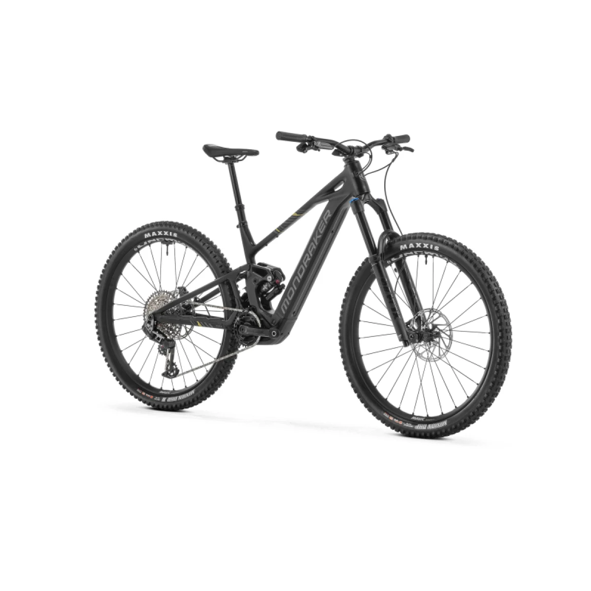 Horský elektrobicykel MONDRAKER Sly RR, black nimbus grey tonic gold · záber 2