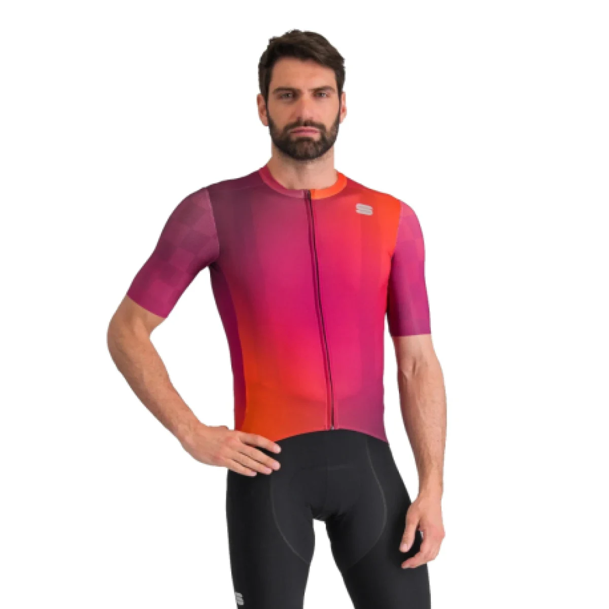 Pánsky cyklistický dres s krátkym rukávom SPORTFUL Rocket jersey, cyclamen carrot prune · záber 1