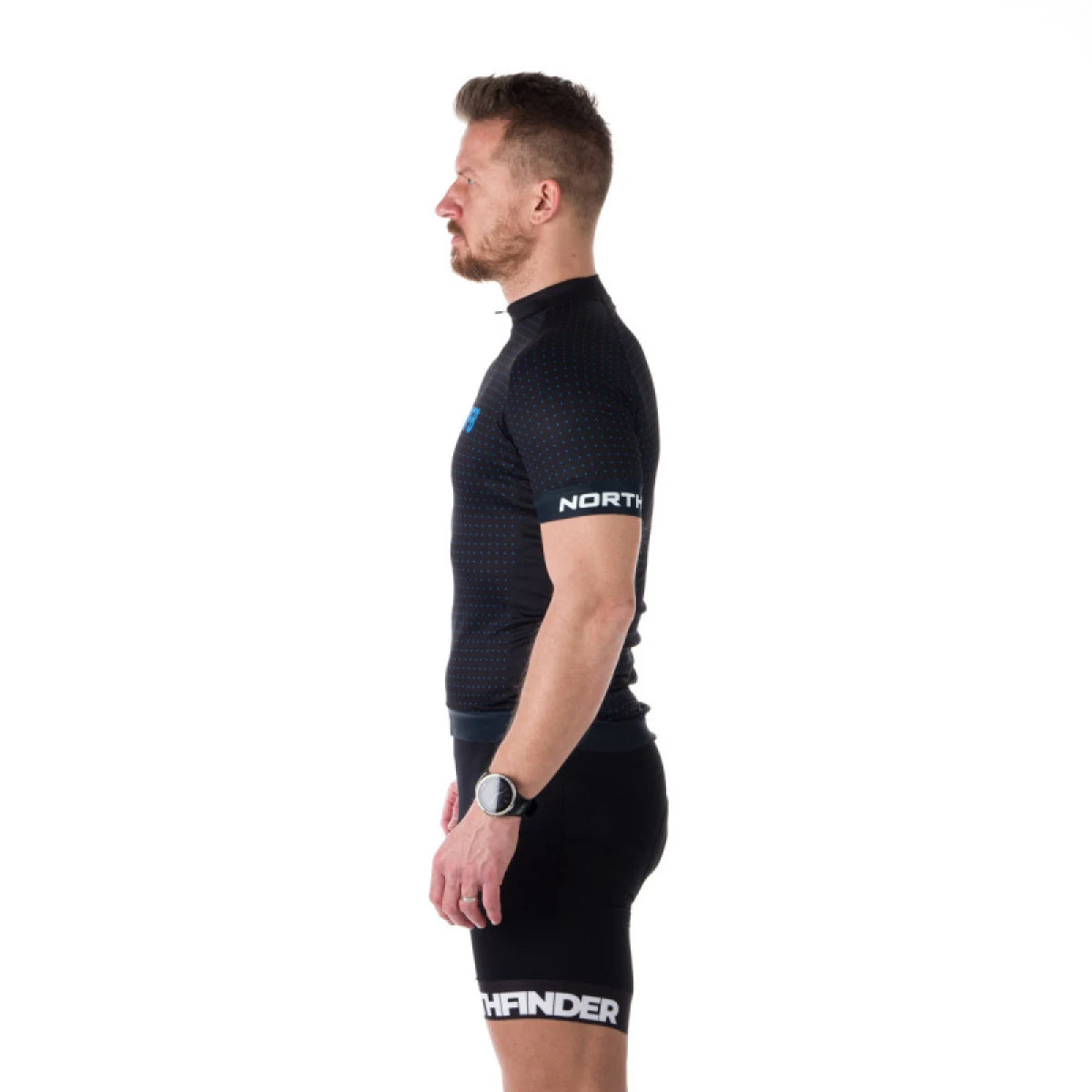 Pánsky cyklistický dres s krátkym rukávom NORTHFINDER GERARDO Black 271 · záber 2