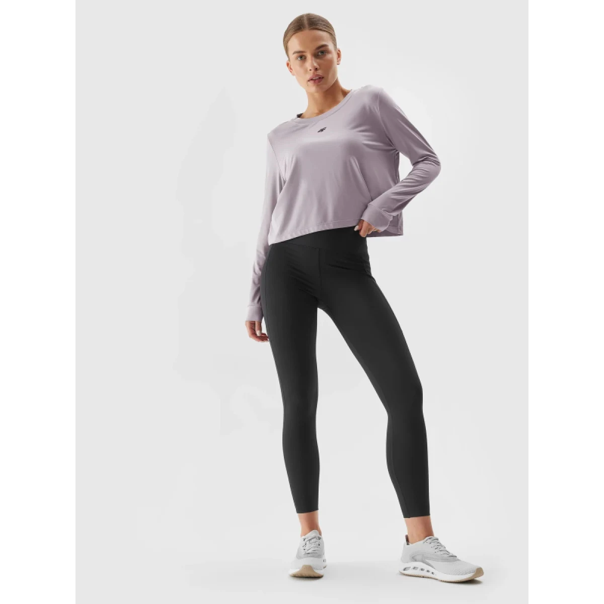 Dámske tréningové tričko s dlhým rukávom 4F LONGSLEEVE FNK-WAW23TFLOF187-25S-GREY · záber 4