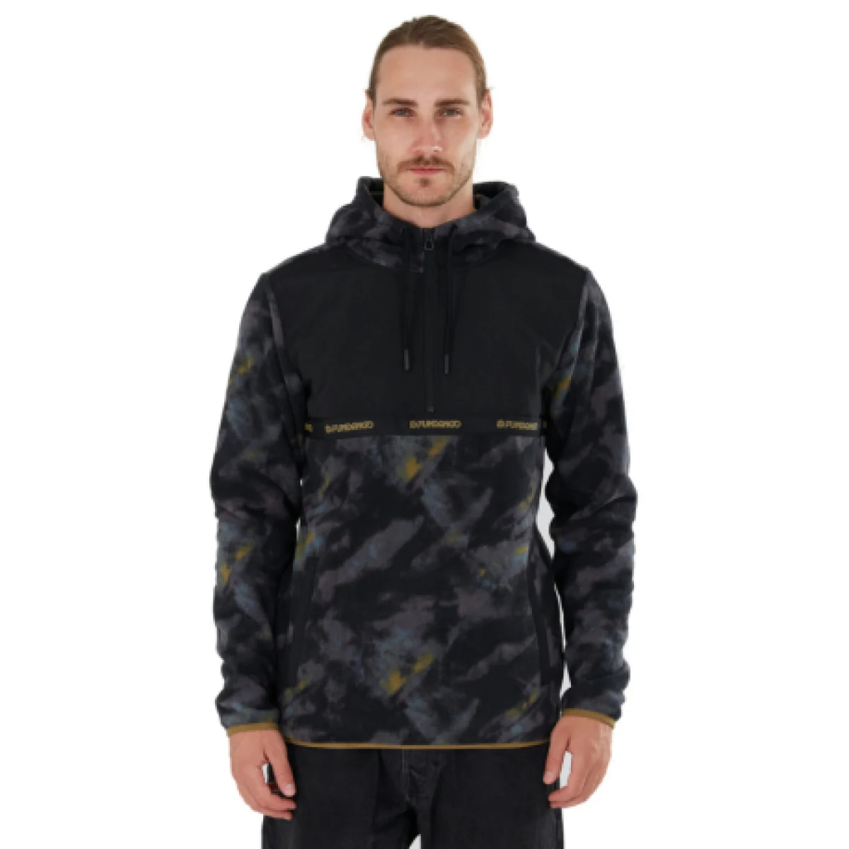 Pánska lyžiarska mikina s 1 2 zipsom FUNDANGO Exodus Hybrid Jacket-585-moor · záber 1