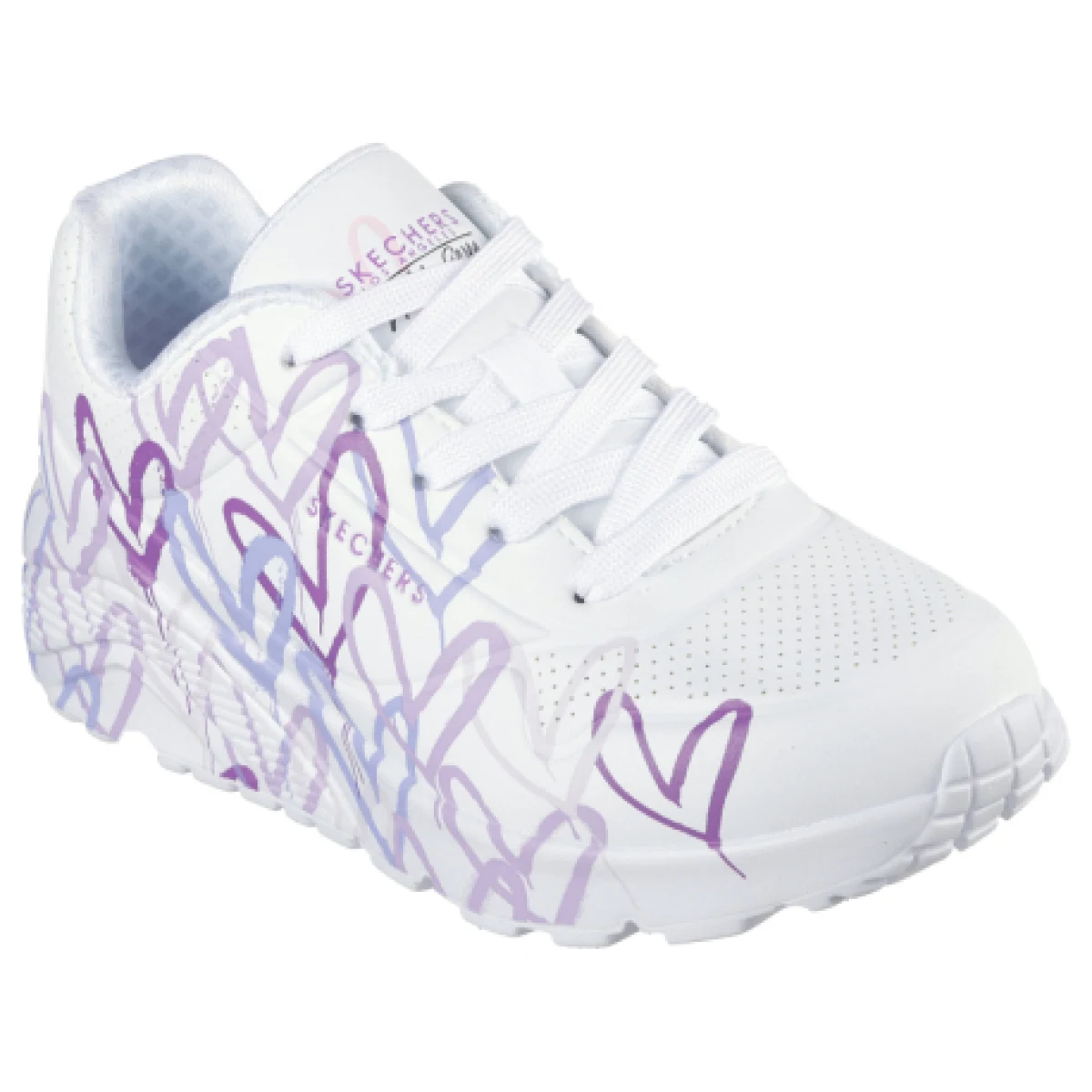 Dievčenská rekreačná obuv SKECHERS Uno Lite Spread The Love K white light purple · záber 1
