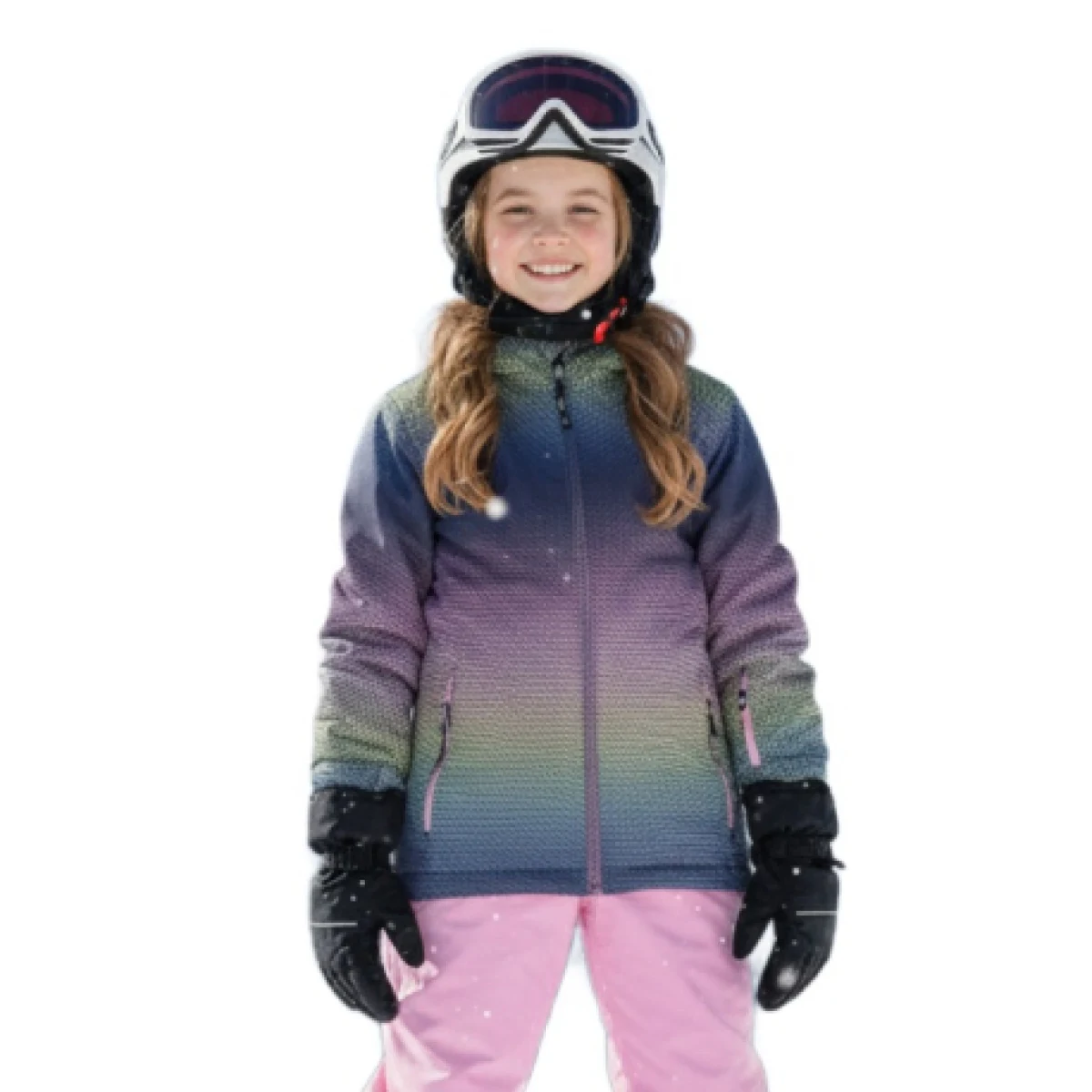 Dievčenská lyžiarska bunda - Veľkosť: 4213 | Farba: Kids Ski Jacket - Aop -4213-Bonbon · záber 1