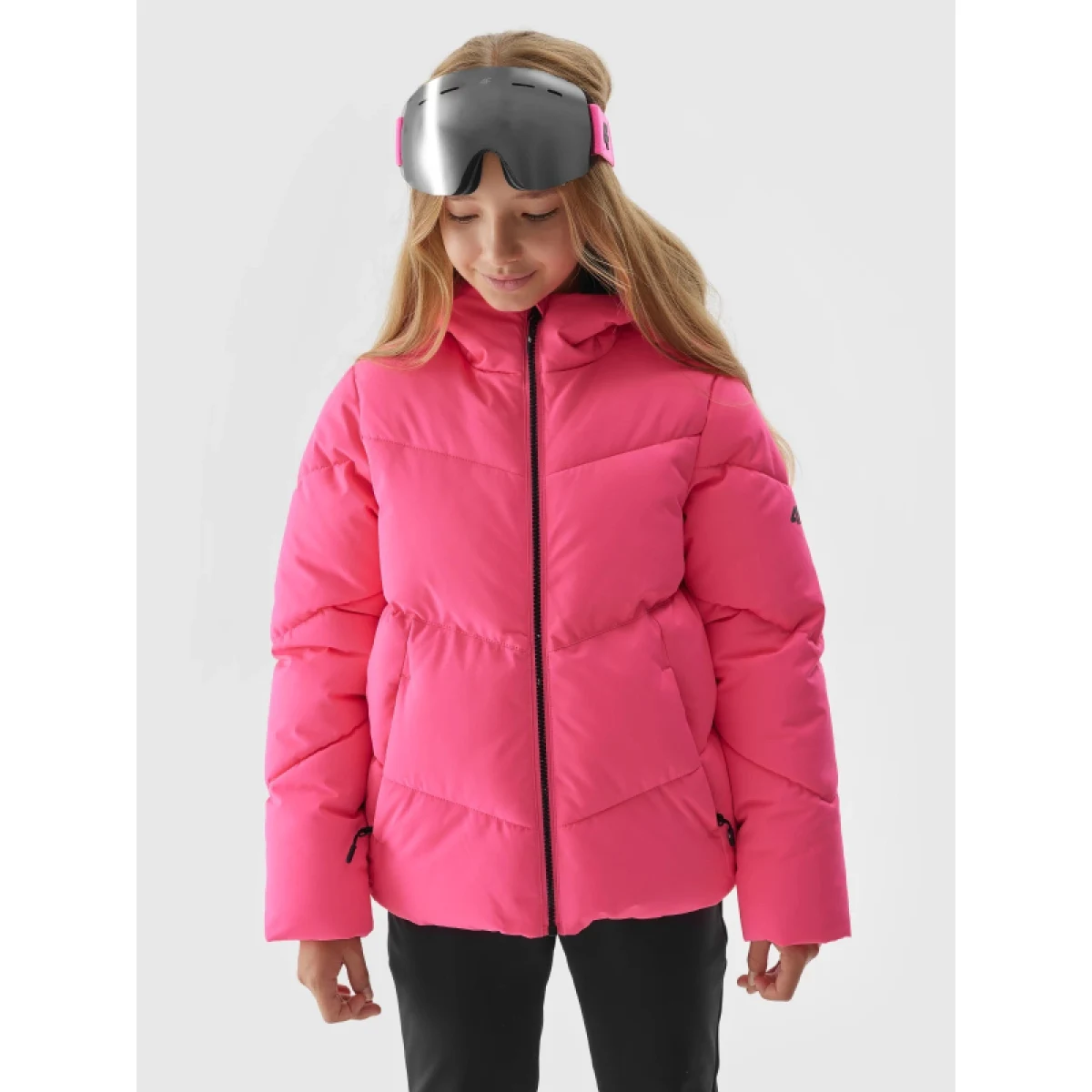 Dievčenská lyžiarska bunda 4F JUNIOR TECHNICAL JACKET-JAW23TTJAF293-55N-HOT PINK NEON · záber 3