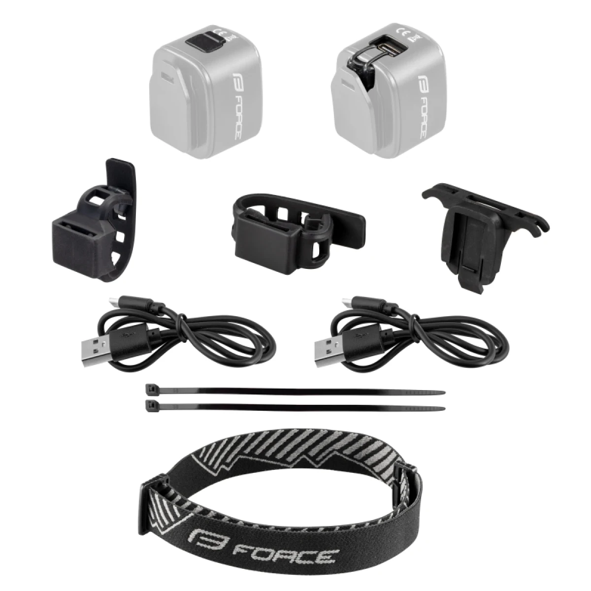 Svetlo na bicykel FORCE FLEA 200 LM, USB front - rear · záber 4