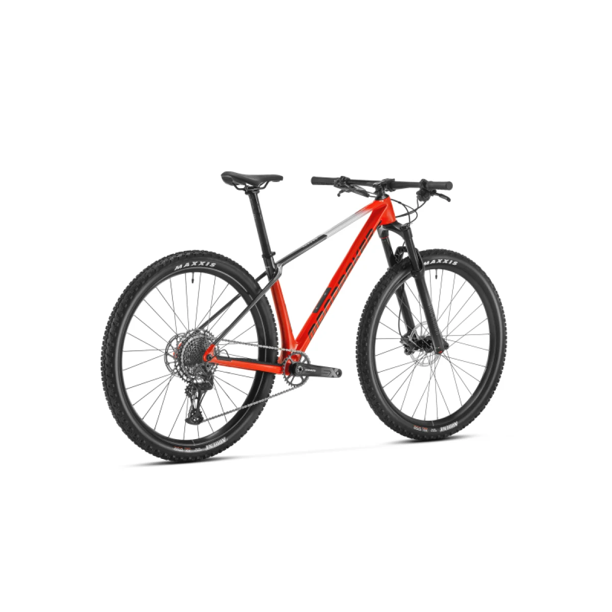 Horský bicykel MONDRAKER Chrono Carbon DC, flame red vortex grey racing silver · záber 3