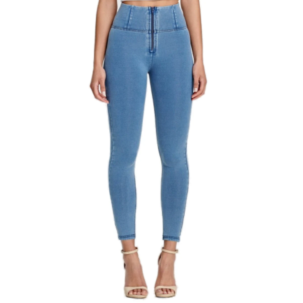Dámske jeggings nohavice FREDDY WR.UP® skinny high waist push up jeggings in organic fabric-Blue · záber 1