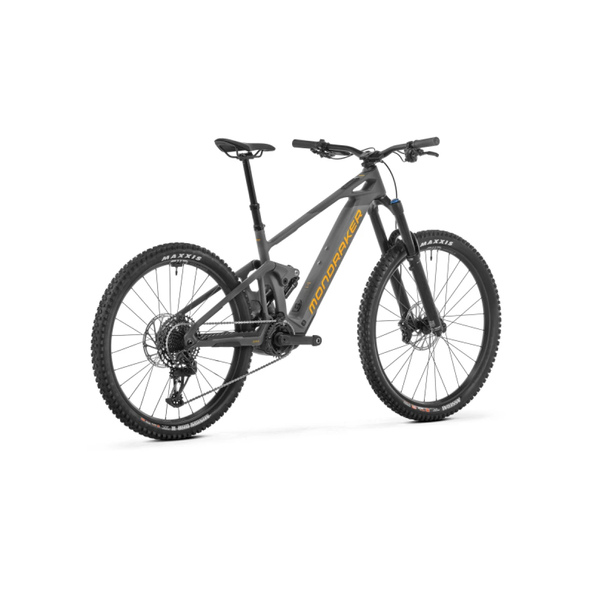 Horský elektrobicykel MONDRAKER Dune Carbon R, nimbus grey obsidian grey dense yellow · záber 3