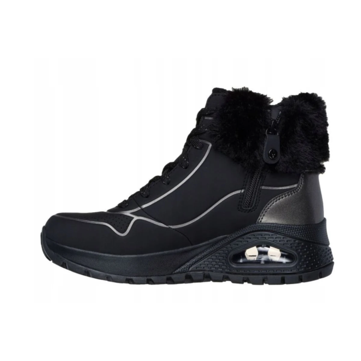 Dámske členkové zimné topánky SKECHERS Uno Rugged Zip Up black black · záber 2