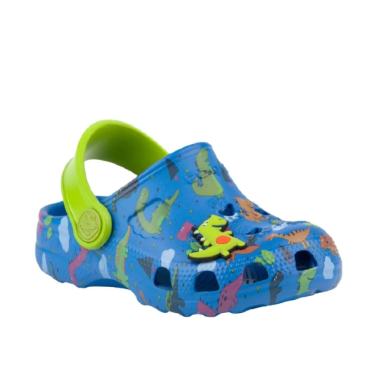 Chlapčenské kroksy (rekreačná obuv) COQUI Little Frog + Amulet K royal lime dino · záber 1