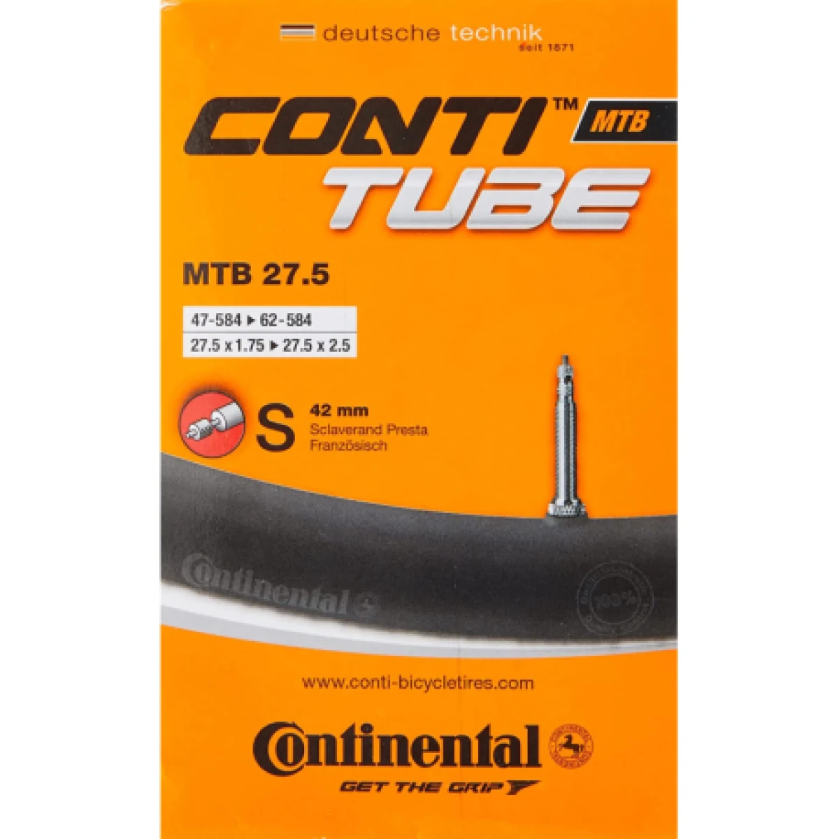 Duša na bicykel CONTINENTAL MTB 27,5 ventil FV42 · záber 1
