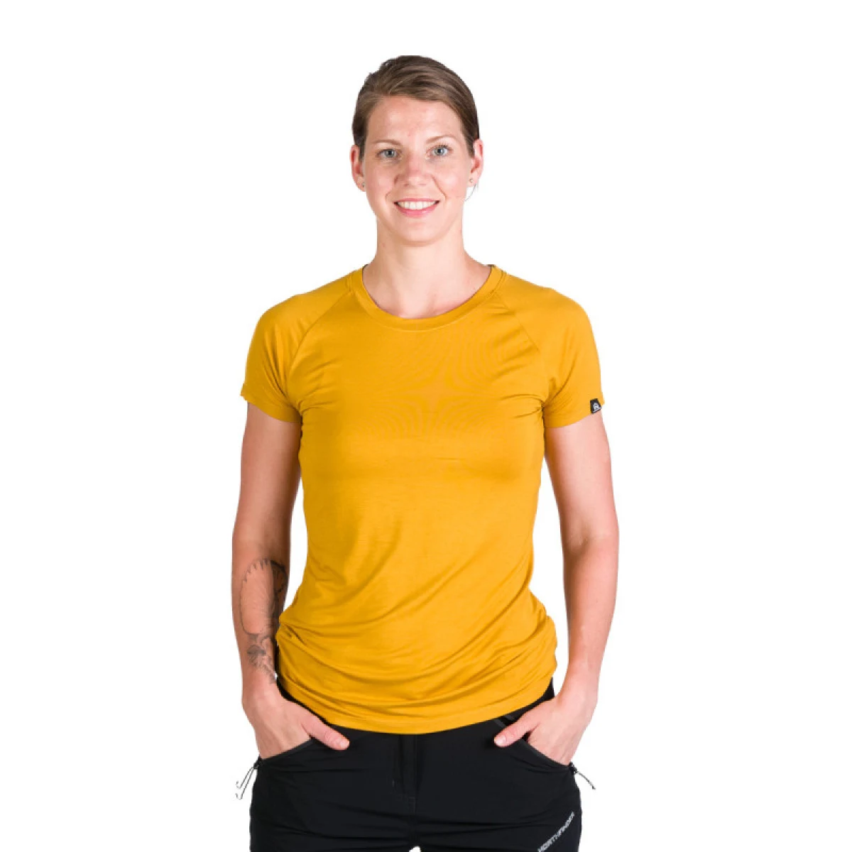 Dámske turistické tričko s krátkym rukávom NORTHFINDER DIANE-314-goldenyellow · záber 2
