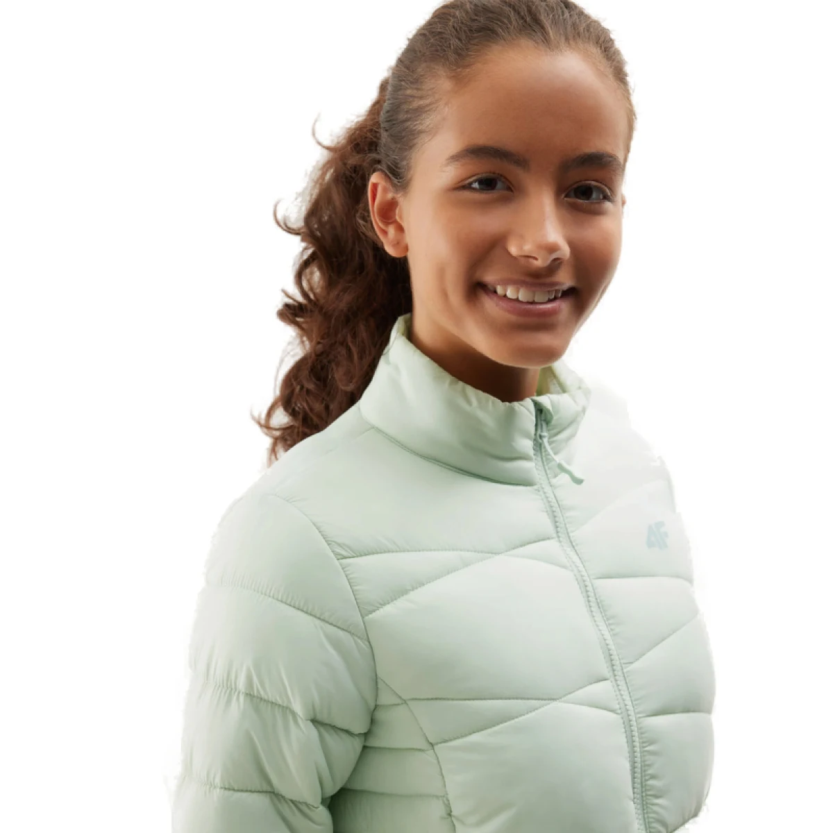 Dievčenská bunda 4F JUNIOR DOWN JACKET-JAW23TDJAF219-42S-LIGHT GREEN · záber 3