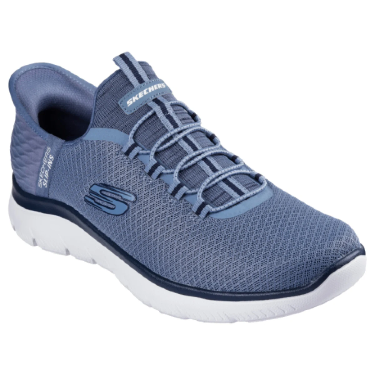 Pánska rekreačná obuv SKECHERS Summits High Range Slip-Ins M slate white · záber 1