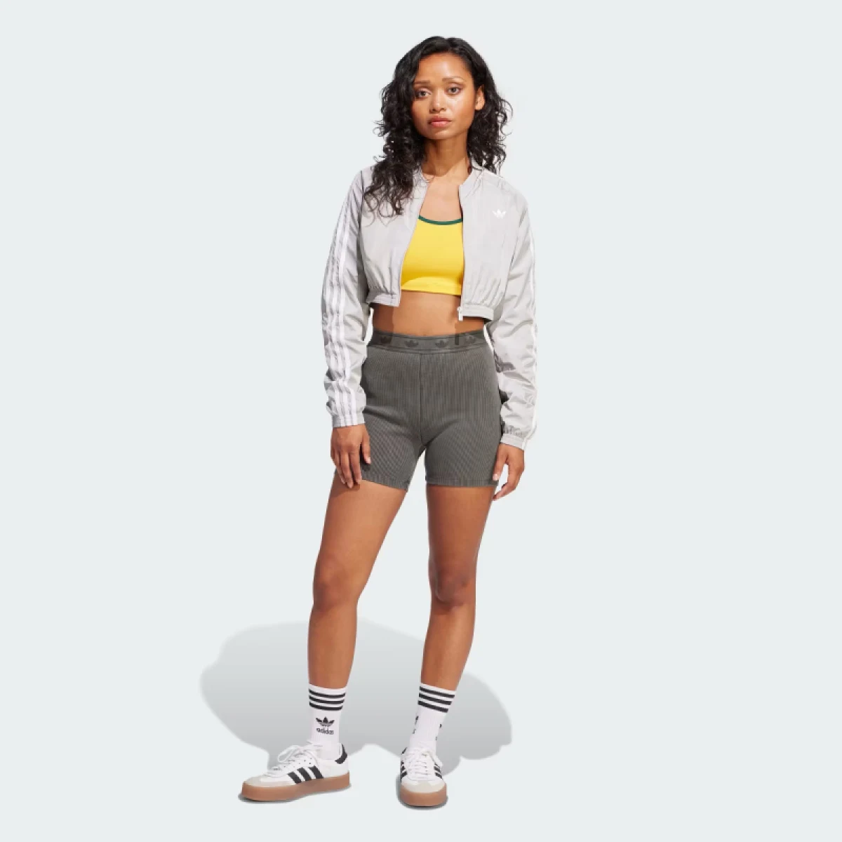 Dámske kraťasy ADIDAS ORIGINALS RIB BOOTY SHORT-JC7554-Black · záber 4